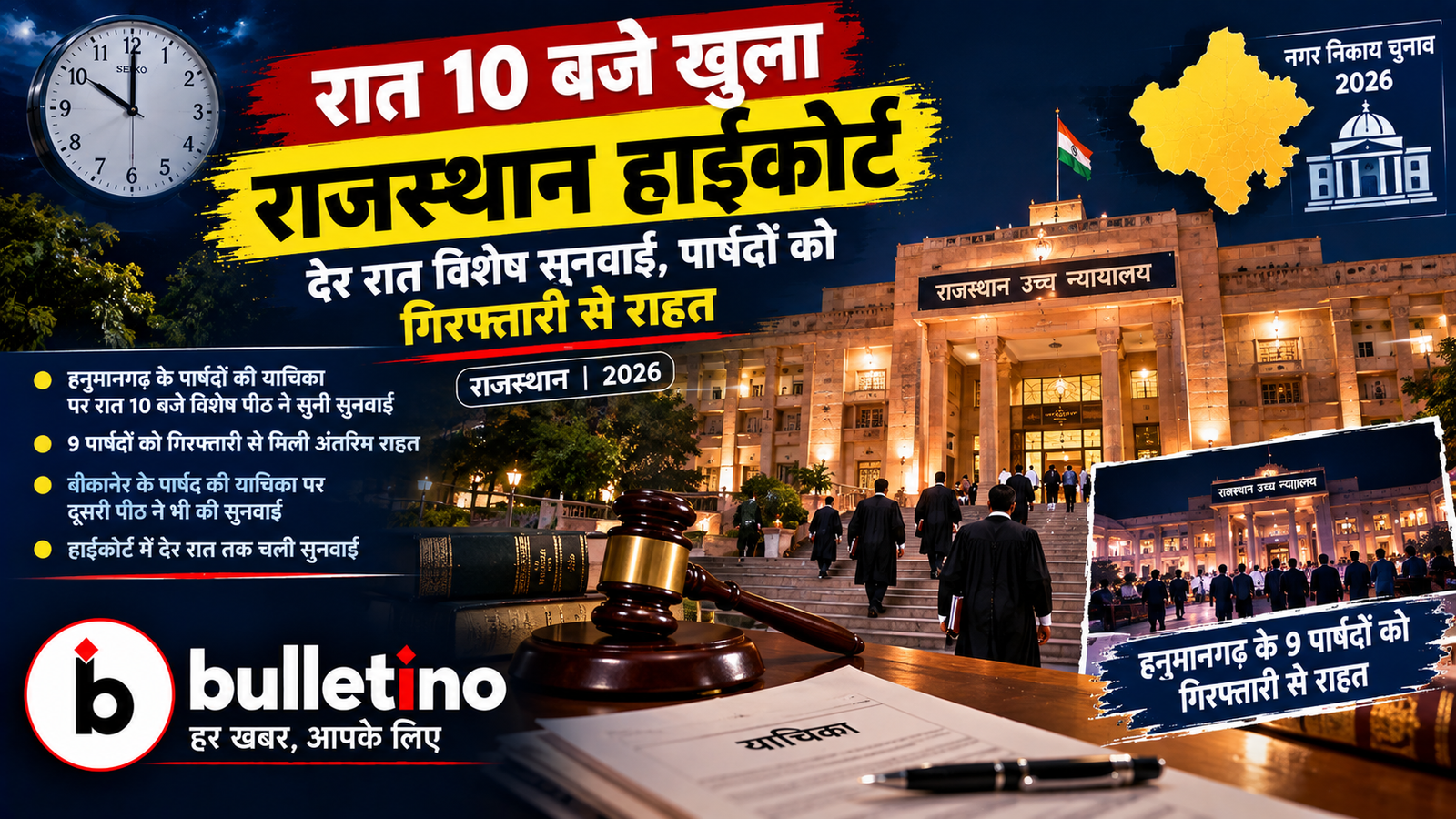 राजस्थान हाईकोर्ट में रात 10 बजे हुई विशेष सुनवाई