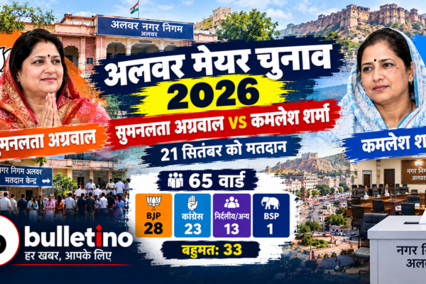 अलवर मेयर चुनाव 2026 में सुमनलता अग्रवाल और कमलेश शर्मा