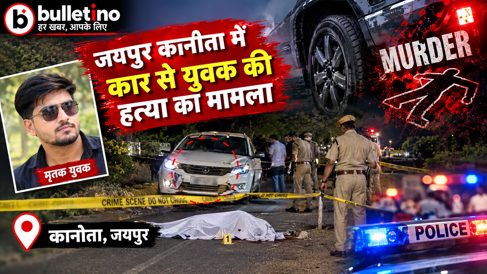 जयपुर कानोता में कार से युवक की हत्या का मामला