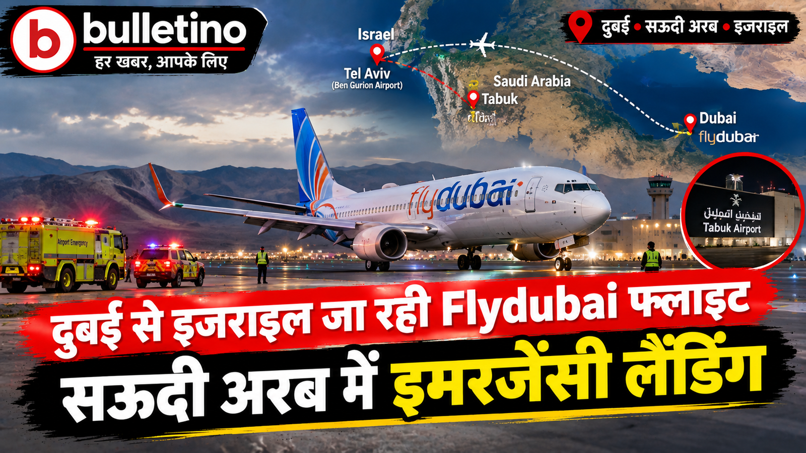 दुबई से इजराइल जा रही Flydubai फ्लाइट की सऊदी अरब में इमरजेंसी लैंडिंग