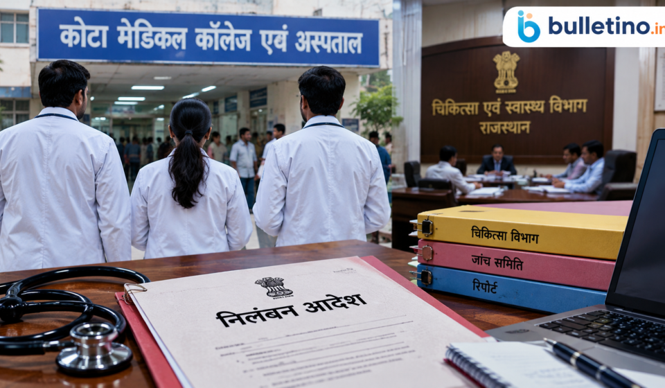 कोटा में निलंबित तीन डॉक्टरों की बहाली का मामला